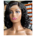 Cheap Peruvian Transparent 4*4 Lace Wig Double Drawn Fashion Wave Human Hair Wig Body Wave Curly Lace Front Wigs For Black Women